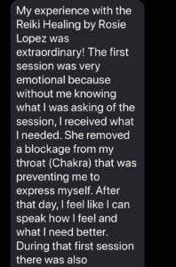 Roise Client - Reiki Testimonial Los Angeles - Torrance