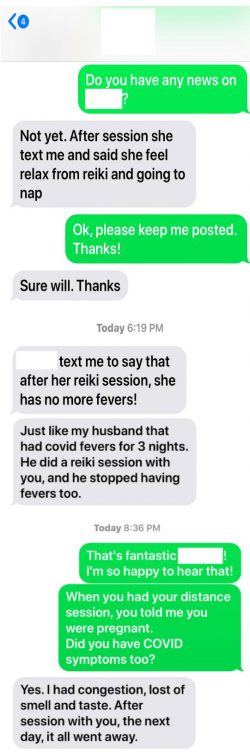 Covid Fevers Gone with Distance Reiki Testimonial 2